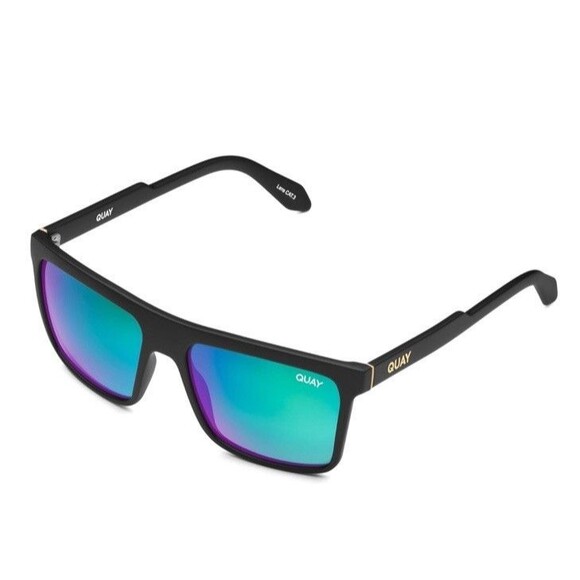 Quay Polarized Square Lenses with UV Protection Sunglasses Matte Black Men - Picture 2 of 6